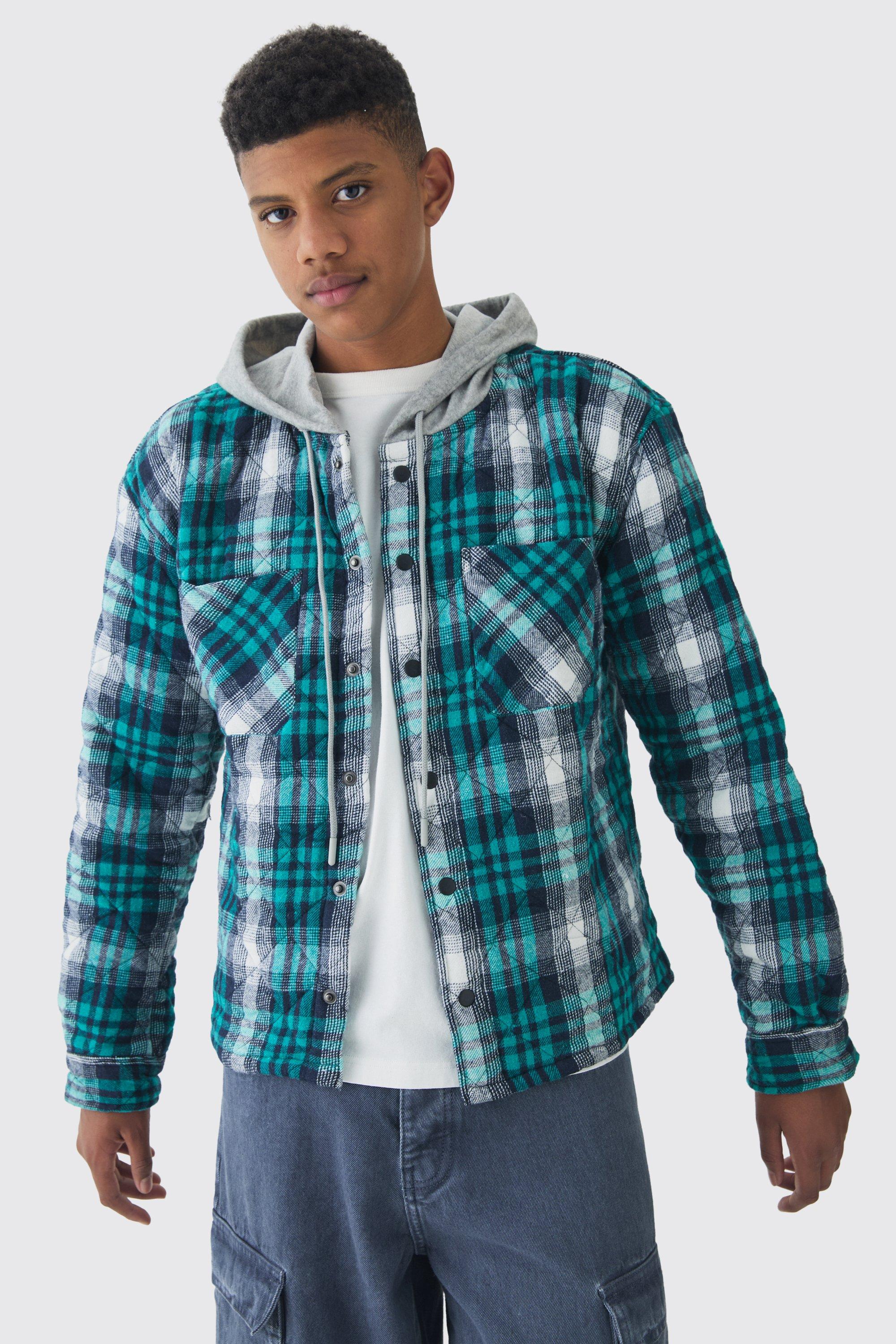 【Raucohouse】Zeckon check hooded shirt Raucohouse